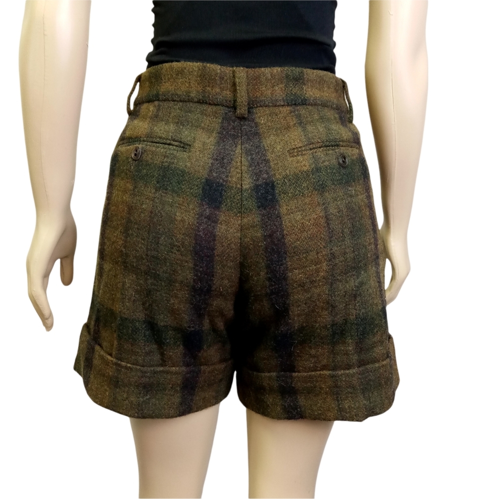 A.P.C. Wool Green Plaid Shorts M - image 2